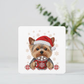 Adorable Christmas Yorkshire Terrier Card (スタンド正面)