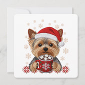 Adorable Christmas Yorkshire Terrier Card (正面)