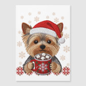 Adorable Christmas Yorkshire Terrier Magnetic Card (正面)