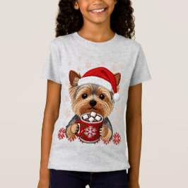 Adorable Christmas Yorkshire Terrier Tシャツ
