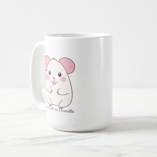 Adorable Chubby Mouse コーヒーマグカップ (正面左)