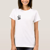 Adorable Chubby Panda Cartoon Sitting and Smiling Tシャツ (正面)