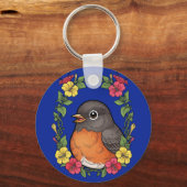 Adorable Connecticut Bird With Mirabilis キーホルダー (裏面)