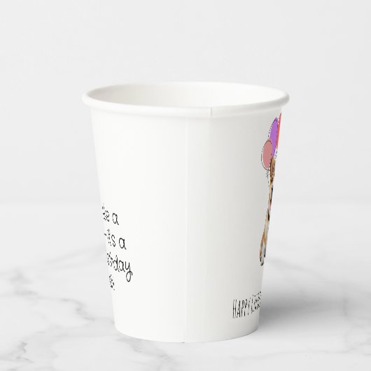 Adorable Corgi Birthday Cup Customizable 紙コップ (右)