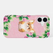 Adorable Corgi Puppy Floral Garden Phone Case iPhone 16ケース (裏面横)