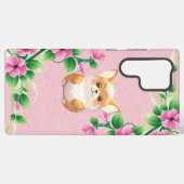 Adorable Corgi Puppy Floral Garden Phone Case Samsung Galaxyケース (裏面横)