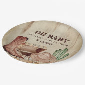 Adorable Cowboy Baby Shower Western Boots ペーパープレート (アングル)