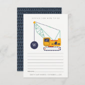 Adorable Crane Construction Tips For Mum's Baby Sh エンクロージャーカード (正面/裏面)