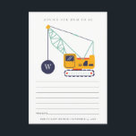 Adorable Crane Construction Tips For Mum's Baby Sh エンクロージャーカード<br><div class="desc">If you need any more customisation, feel free to message me at yellowfebstudio@gmail.com.</div>