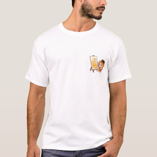 Adorable Croissant Artist Character Painting Tシャツ (正面)