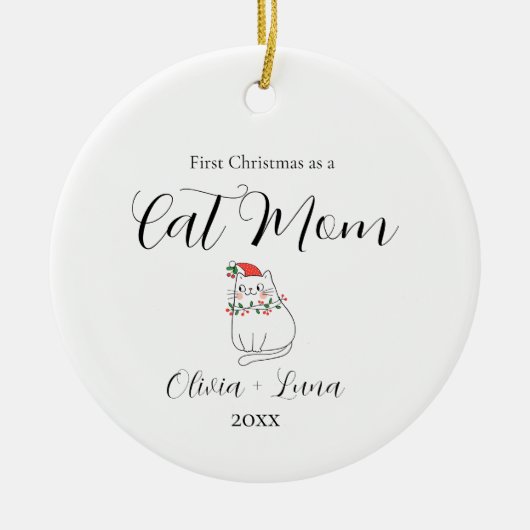 Adorable Custom Cat Ornament セラミックオーナメント (正面)