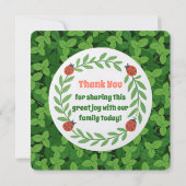 Adorable Custom Ladybug & Leaf 5th Birthday サンキューカード (裏面)