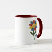 Adorable Custom Name Happy Flower Kids マグカップ (正面右)