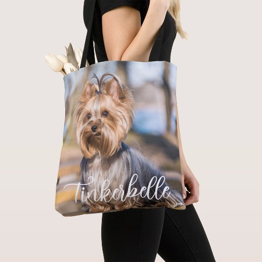Adorable Custom Pet Photo with Name Tote Bag トートバッグ