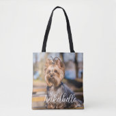 Adorable Custom Pet Photo with Name Tote Bag トートバッグ (正面)