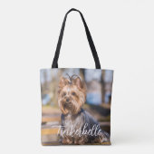 Adorable Custom Pet Photo with Name Tote Bag トートバッグ (裏面)