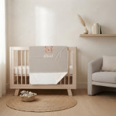 Adorable Customizable Baby Blanket with Bear シェルパブランケット