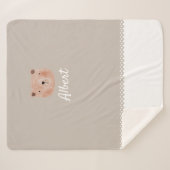 Adorable Customizable Baby Blanket with Bear  シェルパブランケット (正面(横))