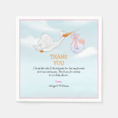 Adorable Cute Birds Carrying Girls Baby Shower  スタンダードカクテルナプキン (正面)