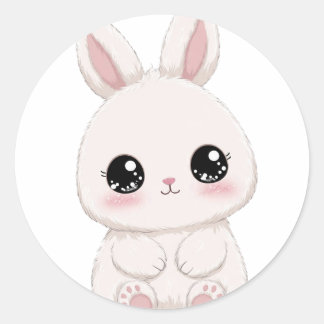 Adorable Cute Bunny Cartoon – Kids & Animal Lover  ラウンドシール