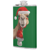 Adorable Cute Camel Wearing Santa Hat Christmas v3 フラスク (左)