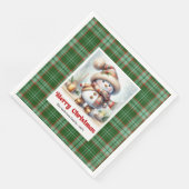 Adorable Cute Christmas Snowman Editable Napkins  (コーナー)