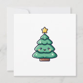 Adorable Cute Christmas Tree Character シーズンカード (正面)