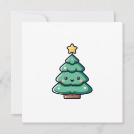 Adorable Cute Christmas Tree Character シーズンカード
