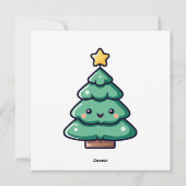 Adorable Cute Christmas Tree Character シーズンカード (裏面)