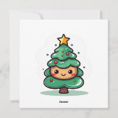 Adorable Cute Christmas Tree Character シーズンカード (裏面)