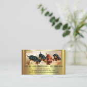 Adorable Cute Dachshund Pup Pet Grooming Chic Gold 名刺 (スタンド正面)