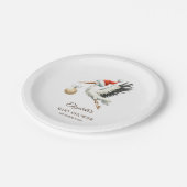 Adorable Cute Holiday Stork ペーパープレート (アングル)
