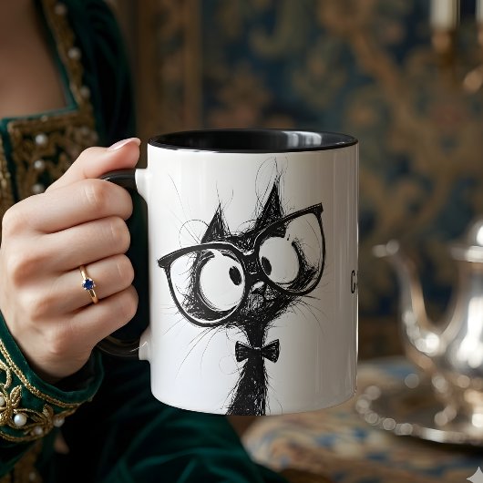 Adorable Cute Nerd Cat with Glasses Mug マグカップ
