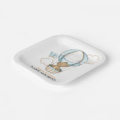 Adorable Cute Teddy Bear Baby Shower Party ペーパープレート (傾斜あり)