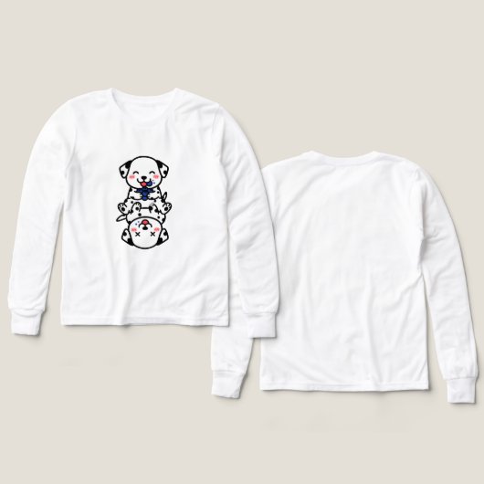 Adorable Dalmatian Puppies Blueberry Fun (デザイン 正面＆背面)