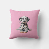 Adorable Dalmatian Puppy Doing Cobra Pose Yoga クッション (裏面)