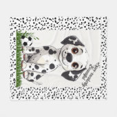 Adorable Dalmatian Puppy Football Art フリースブランケット (正面(横))