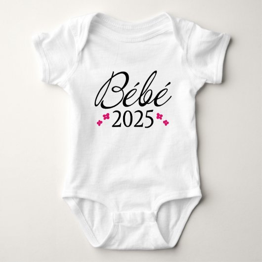 Adorable design 'Bébé 2025' ベビーボディスーツ (正面)