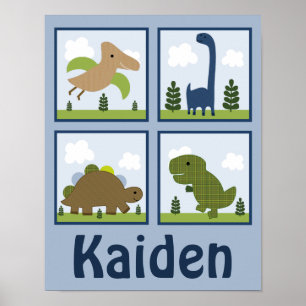 Adorable Dino/Dinosaurs Personalized Art Poster ポスター
