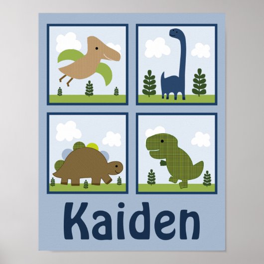 Adorable Dino/Dinosaurs Personalized Art Poster ポスター (正面)