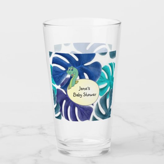 Adorable Dinosaur Baby Shower タンブラーグラス (正面)