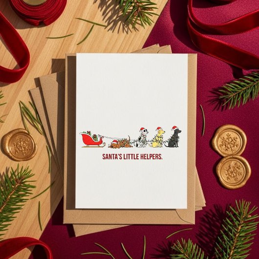 Adorable Dog Christmas Card Holiday Cheer シーズンカード