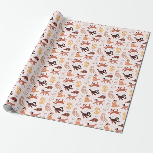 Adorable Dog Pattern Gift Wrap for All Occasions ラッピングペーパー (アンロールド)