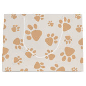 Adorable Dog Paw Print ラージペーパーバッグ (正面)