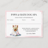 Adorable Dog Spa Watercolor 予約カード (正面)