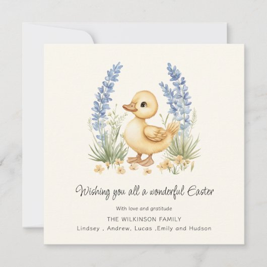 Adorable Duckling Spring Easter Card カード (正面)