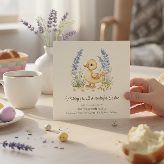 Adorable Duckling Spring Easter Card カード