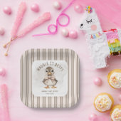 Adorable Duckling Waddle It Be Baby Shower ペーパープレート (パーティー)