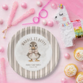 Adorable Duckling Waddle It Be Baby Shower ペーパープレート (パーティー)
