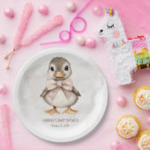 Adorable Duckling Waddle It Be Baby Shower ペーパープレート (パーティー)